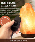 Himalayan Salt Lamp 10 To 12 Inches Tall 11 To 15 Pounds Handcrafted Wooden Base Natural Pink Salt Rock Night Light With Dimmer Switch