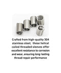Heavy Duty 10 Piece Metric M8 1.25 Thread Repair Insert Kit 304 Stainless Steel Helical Coil Sleeve, set of six threaded sleeves.