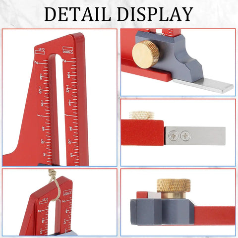 Pro Grade Woodworking Height Gauge For Quick Depth And Height Readouts, CNC Machined Aluminum Setting Gauge detail view