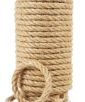 Natural Jute Twine Rope 8mm By 50ft Heavy Duty Roll For Cat Scratching Posts, Bundling, Gardening, and DIY Crafts. Pet Safe Fray Resistant.
