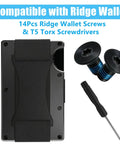 Anti Loosening Wallet Screws Kit With 14 Replacement Screws And T5 Torx Drivers For Slim Card Wallets and Minimalist Metal RFID Wallets
