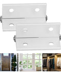 Heavy Duty Aluminum Door Hinges for Cabinets and Furniture Featuring Slick Resin Bushings High Hardness Construction for Ridiculous Durability and Zero Friction Motion in Every Swing Set of 2, shown from the front.