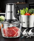 Three Speed Electric Food Processor With Meat Grinder And Veggie Chopper For Baby Food Maker 300 Watt Power Quiet Operation