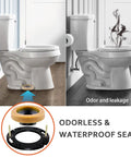 Fix That Leaky Toilet Mess Once And For All With This Heavy Duty Flange Repair Kit And Wax Ring Designed For 3 Or 4 Inch Waste Pipes Creates A Bulletproof Seal Ideal For DIY Homeowners Wanting A Quick Bathroom Fix. Side-by-side image of a toilet with a flange and wax ring.