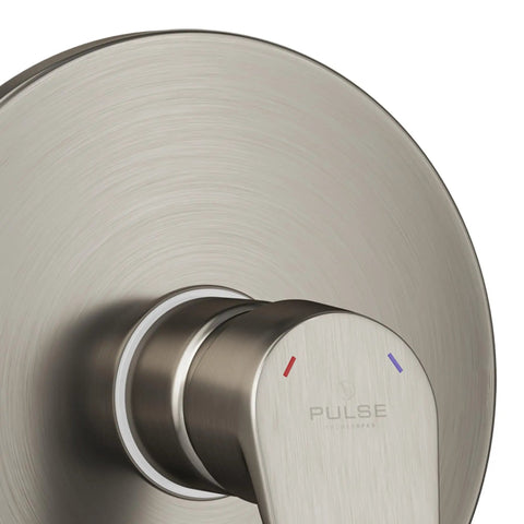 Tru-Temp Mixing Valve With Pressure Balance For Round Rough-In Valve Trim Kit Half Inch NPT Brushed Nickel, Easy Shower Valve Replacement