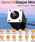Nema 14 bipolar stepper motor, 2-phase, 1.8° step, 59mm body, 4-lead cable (1m) for 3D printer/CNC