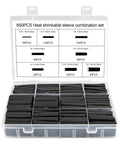 Pro Grade 650 Piece Heat Shrink Tubing Kit With Portable Case For Wire Insulation And Cable Protection visible in open case