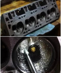 Ten Piece Long Carbide Burr Set With One Eighth Inch Shank For Dremel Die Grinder Bits Port And Grind Metal In Cast Iron Steel Aluminum Cylinder Heads Engine Intake Exhaust Manifolds In Tight Spots in use on engine manifold
