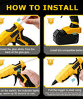 How to install Cordless Hot Glue Gun For 18V And 20V Max Batteries With 30 Second Preheat Quick Melt Glue Gun for DIY repairs.