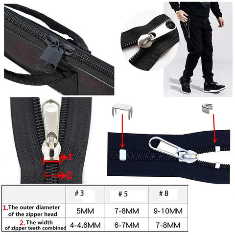 255 Piece Zipper Repair Kit With Replacement Sliders For Size 3 5 8 Nylon And Metal Zippers Pliers Tool And Zip Extension Pulls