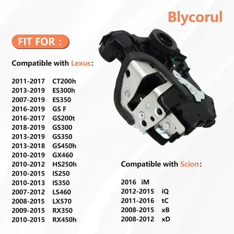 Door Lock Actuator Motor Plug And Play Front Left Driver Side For Toyota Tundra Camry 4Runner RAV4 Lexus RX350 RX450h Scion Tc XB XD Replacement 69040-0C050 69040-06180 931-401 with compatibility details