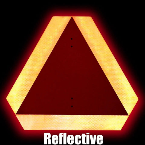Heavy Duty Aluminum Slow Moving Vehicle Triangle Sign With Reflective Surface for night visibility, 15.6 x 13.6 inches, 40 mil thick.