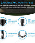 Universal Ac Drain Line Cleaner Adapter with durable ABS connector and flexible PVC pipes for easy HVAC cleaning and maintenance.