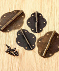 Two Pack Bronze Cabinet Hinges With Screws For Doors And Wood Boxes, Sturdy Bronze Finish, Easy Install Butt Hinge Set