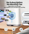 Base unit of 4 Camera Solar Powered Outdoor Wireless Security Kit with No Subscription, showcasing local storage capability.
