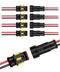 5 Pack 2 Pin Waterproof Automotive Wire Connector Kit With Male And Female Sockets 20 AWG Quick Disconnect Plug For Cars Trucks And Motorcycles