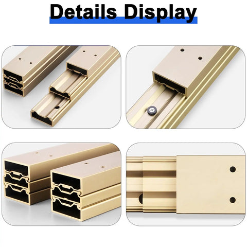 Heavy Duty Full Extension Drawer Slides Side Mount For Cabinets Desks And Bay Windows Quiet Track Hardware 750 Millimeter Length For Smooth Operation And Easy Pull Out gold aluminum alloy