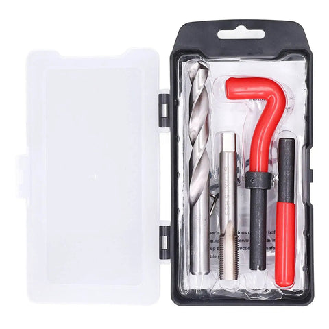 M14x1.5 Thread Repair Kit With Stainless Steel Inserts HSS Drill And Tap For Auto Engine Block Repair 15 Piece Hand Tool Set