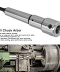 Drill chuck arbor MT3 to 3/4 in Weldon shank; steel extension adapter for magnetic, radial, bench, lathe drills.