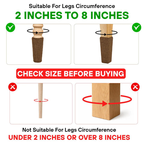Brown Chair Leg Socks Protectors For Hardwood Floors No Slip Grip Easy To Put On Fits Round And Square Legs Bar Stool Leg Covers And Furniture Pads 48 Or 80 Count size guidance