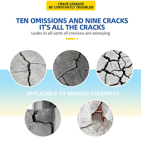 Heavy Hitter Concrete Crack Sealer Self Leveling Waterproof Masonry Filler Fast Set Patch Paste For Brick Stone Driveways And Foundation Walls 500ml Can showing multiple concrete cracks