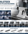 Heavy Duty Lathe Tailstock With 50 Mm Travel And Mt2 Mt3 Taper Options For Cnc 4 Axis Rotary Tables on machine, stable support