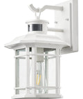 2 Pack Outdoor Motion Lights For House With Dusk To Dawn Sensor, Waterproof Anti Rust Aluminum Wall Sconces, white fixture