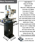 Badass Little R8 Mini Milling Machine With Brushless Motor, 1100W, digital readout, benchtop drill press for precision metal, wood milling.