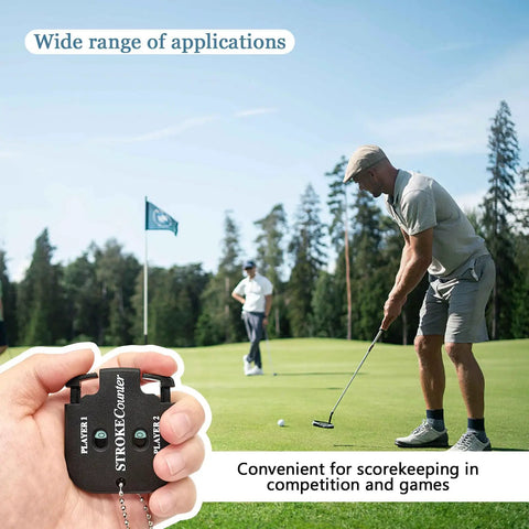 Two Player Golf Score Counter Clicker Kit Portable Handy Stroke Counter for easy scoring in competitions, player holding counter