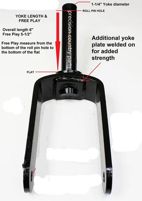 Workhorse 15 Inch Laminated Tire Tail Wheel Assembly With 1-1/4 Fork Yoke showing 6 inch overall length for tractor use.
