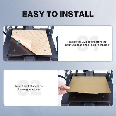 Hella Smooth Flexible Pei Coated Magnetic Build Plate For 3D Printers Standard 235X235Mm Square Bed Rock Solid Adhesion Knockout Performance Super Easy Snap On And Off For Dope Prints