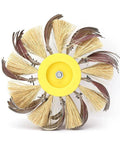 Heavy Duty Sisal Buffing Wheel With 6Mm Shank for Metal Polishing, featuring robust fibers and 120/180 grit for various materials.