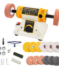 Bench Polisher And Buffer With Variable Speed For Metal Wood Jade Pro Polishing Machine 15 Piece Accessory Set With Polishing Wheels And Compounds