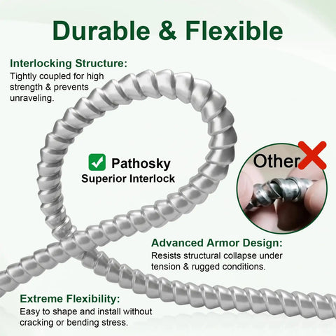 Hella Durable 10 Ft 8/3 MC Cable With Aluminum Armor And Green Insulated Ground, 8 AWG Pure Copper Stranded Conductors, Real THHN THWN 2, 600V 90C Indoor Outdoor Rated UL Listed Electrical Wire with interlocking structure.