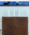Wall Mounted Cable Organizer Box With Wooden Frame for routers and power strips, tangle free, shown mounted on a wall