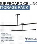 Dope Overhead Paddleboard Hanger And Surfboard Rack For Garage Adjustable Ceiling Mount with metal arms and ceiling brackets