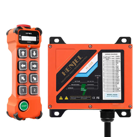 Dual Speed Crane Wireless Remote Control Kit For Hoist And Overhead Bridge Cranes with 8 Channel Transmitter and Receiver