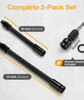 One Half Inch Flexible Shaft Extension With Universal Wrench Adapter Set 10 Inch And 14 Inch Heavy Duty Chrome Vanadium Tool displayed.