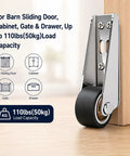 4 Pack Vertical Track Roller Wheels Heavy Duty Rubber Swivel Casters For Barn Sliding Door Replacement built tough with steel bracket.