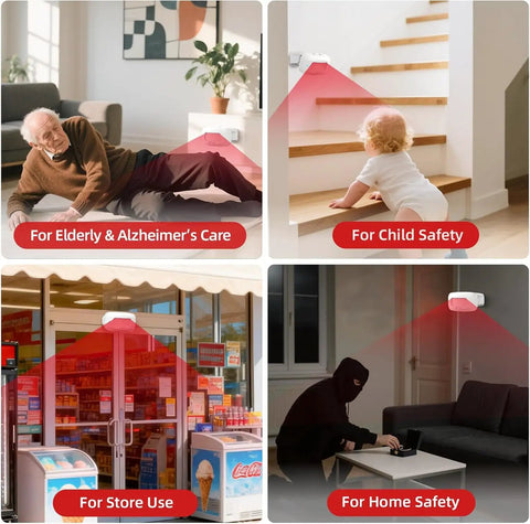 Bedside Alarm For Seniors With Wireless Motion Sensor And Five Volume Levels For Fall Prevention Dementia Care Portable Caregiver Pager That No Touch Alerts Caregivers Quickly When The Patient Moves Or Tries To Get Up installed by bed