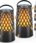 Outdoor Bluetooth Speaker Set With Flame Ambience LEDs Waterproof IPX6 Bluetooth 5.3 Auto Pairing Multi Sync Up To 100 Speakers