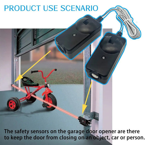 Universal Safety Sensor Beam Eyes Kit Replacement for Garage Door Openers After 1997 Compatible with LiftMaster Chamberlain Craftsman Sears Openers For Easy Plug And Play Installation