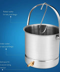 Coffee Enema Kit Stainless Steel 1.8 Qt Bucket Easy To Use No Fuss Setup With Food Grade 304 Stainless BPA Free Silicone Hose Phthalate Free Non Toxic Construction For Cleanse And Detox Enemas, leak-proof spout