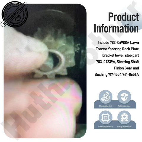 CR12 Lawn Tractor Steering Rack Kit Replacement Compatible With Cub Cadet CC30 CC30H CC30E MTD close-up view of rack gear