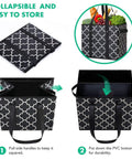 Reusable Grocery Bags 3 Pack Foldable Washable Large Storage Bins Basket Water Resistant Shopping Tote Bag Black easy storage