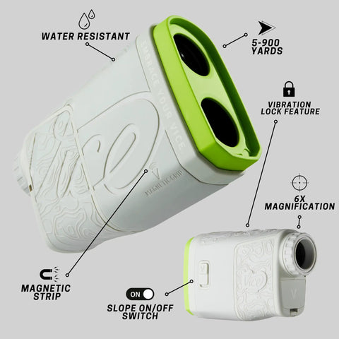 Boss Level Golf Laser Rangefinder With External Slope Switch And Crisp Vibration Lock For Dime Yardage Readings Across Fairways And Driving Range Turf