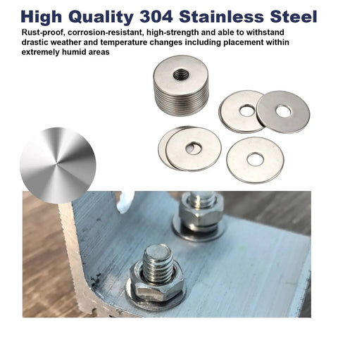 116 Piece One Quarter Inch by One Inch Flat Washers, 304 Stainless Steel Fender Style Washers for Screws shown in use.