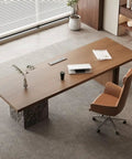 Premium Solid Wood Computer Desk For Home Office Boss Grind Zone Ergonomic Standing Workbench with sleek design and roomy desktop.
