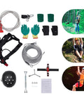 Backyard Zip Line Kit For Kids And Adults Up To 330 Lb, 120 Ft Stainless Steel Zip Line With Spring Brake, Safety Harness And Helmet