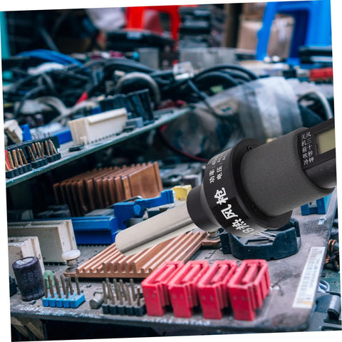 110V Portable Heat Gun For Desoldering And Soldering With Adjustable Air Flow And Temperature on electronic components